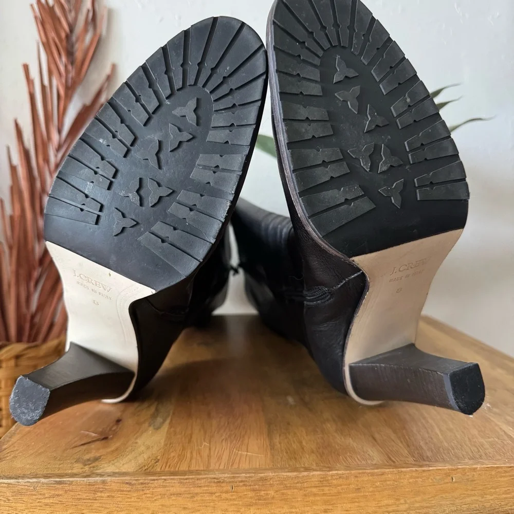 J.Crew Genuine Leather Black Heeled Boots Women’s Size 8 - Picture 7 of 7